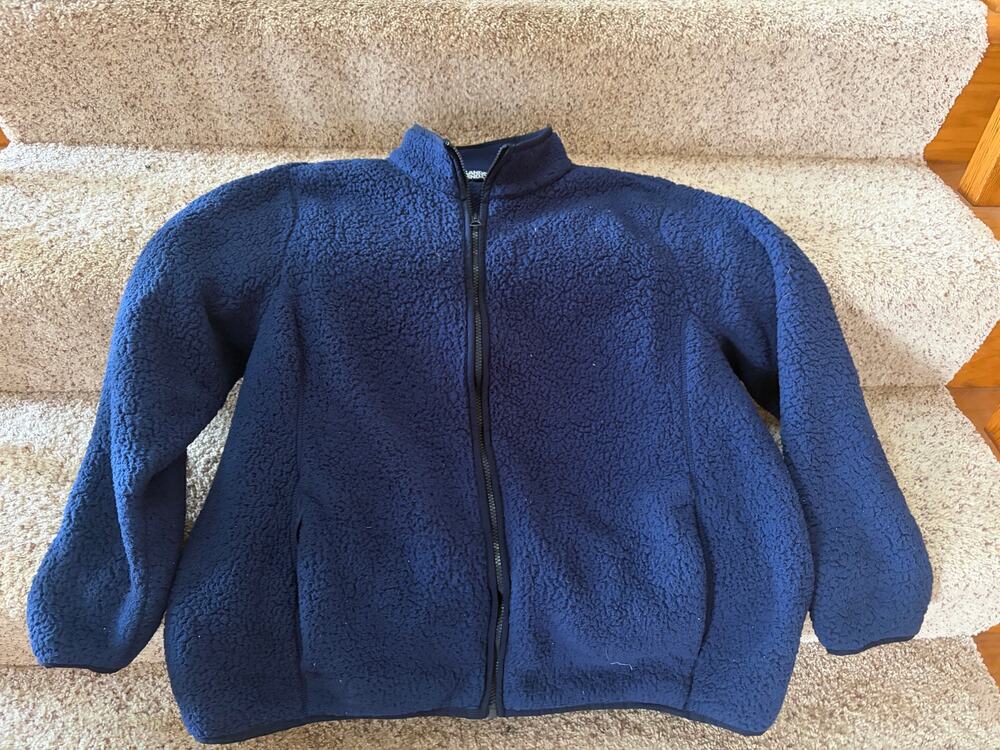 Lands End womens 2x blue fleece zip up jacket